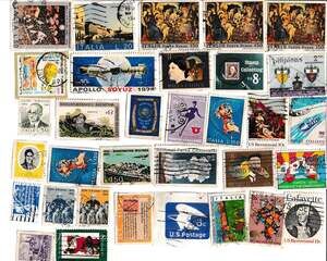 Vintage Mixed Worldwide Commemorative Postage Stamp Collection Lot